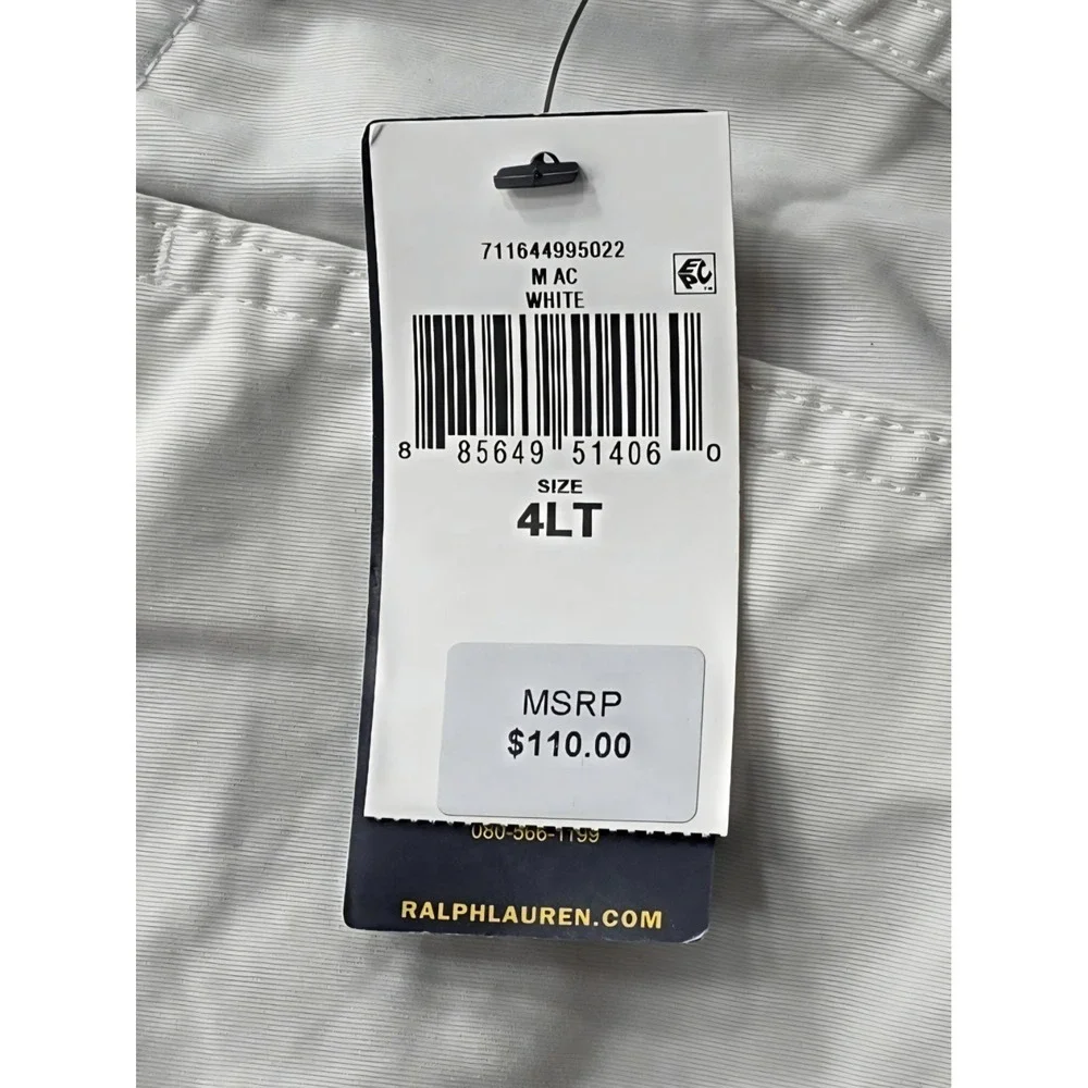 Polo Ralph Lauren 711858958003 Men's White Classic Chino Shorts. NWT. Size 4LT